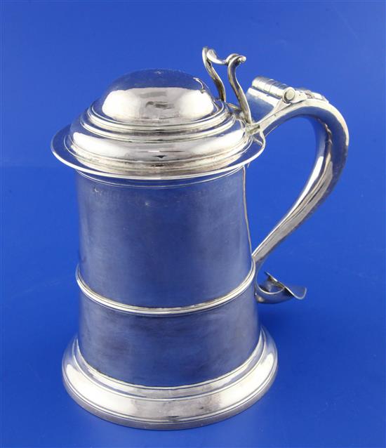 A late George II provincial silver tankard by John Langlands I, 24 oz.